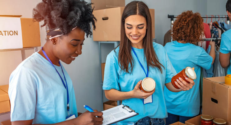 Image of people working at a food bank