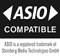 Image text: ASIO compatible, ASIO is a registered trademark of Steinberg Media Technologies GmbH