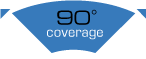 90 degree coverage arc