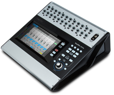 Angled side view of the QSC TouchMix-30 Pro